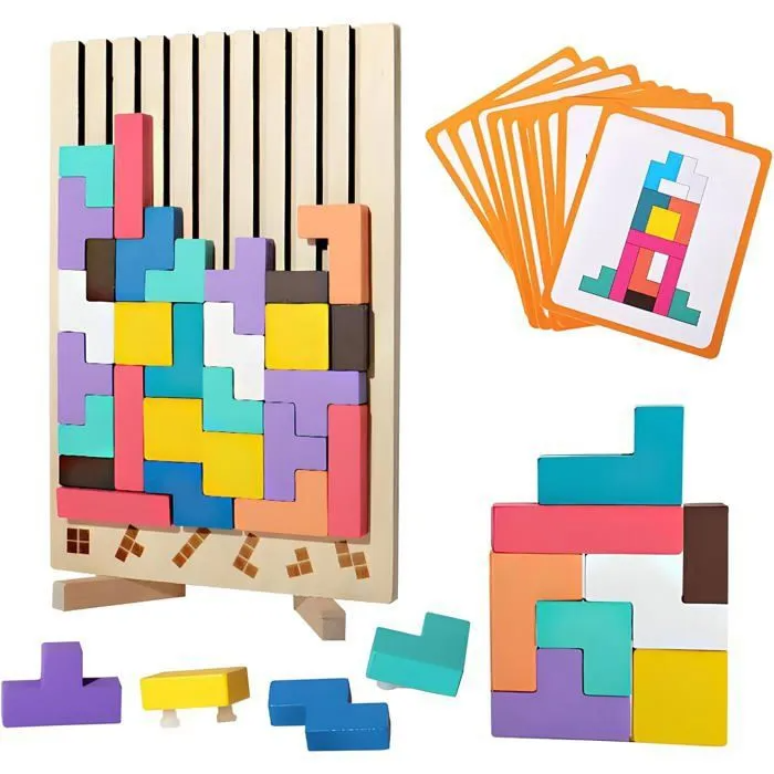 Puzzle Tetris Montessori en Bois