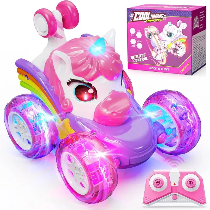 Voiture Télécommandée Licorne Lumineuse pour Enfants