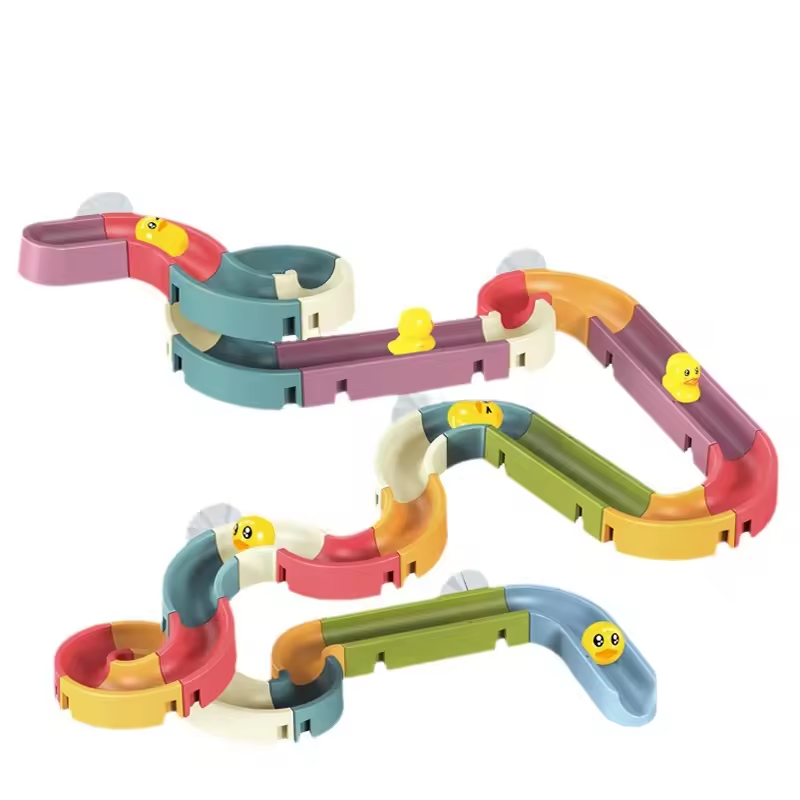 Suction Cup Track with Marbles and Ducks
