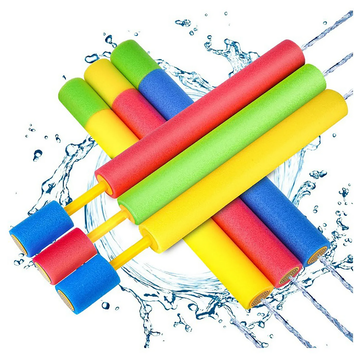 Pistolets à eau en mousse colorés – 5 pièces