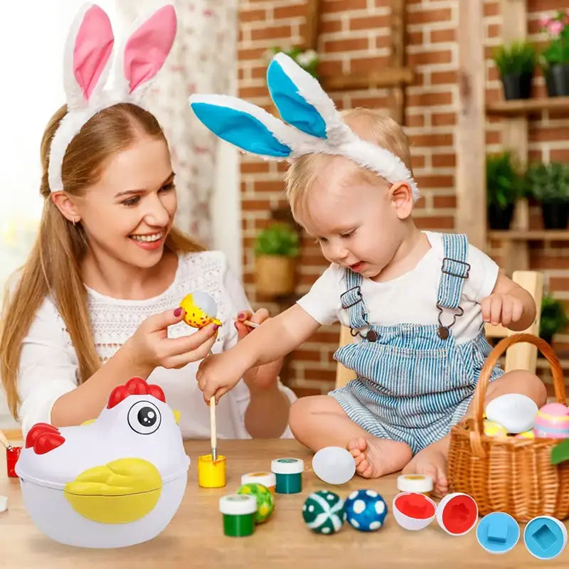 Set of 12 Montessori matching eggs
