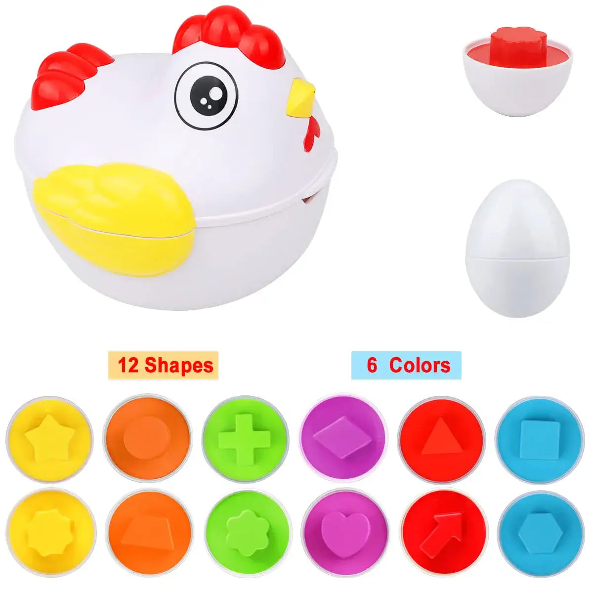 Set of 12 Montessori matching eggs