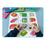 Cartes puzzle colorées en plastique avec illustrations de salle de bain pour petites mains et pièces épaisses