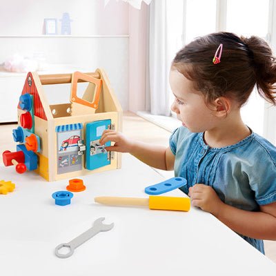 Jeu de construction en bois - Boîte à Outils Montessori