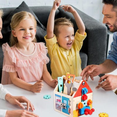 Jeu de construction en bois - Boîte à Outils Montessori