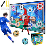 Jeu de football intérieur extérieur bleu et jaune avec cibles numérotées aide à améliorer la précision sur surface plane