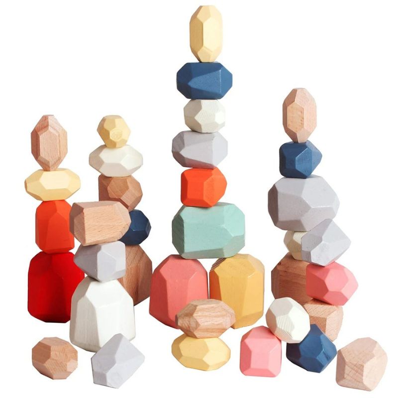 Gioco di impilamento - Sassi in legno impilabili