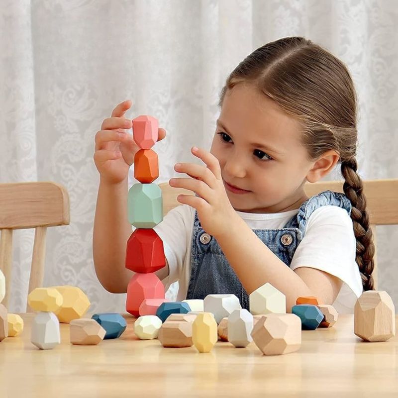 Gioco di impilamento - Sassi in legno impilabili