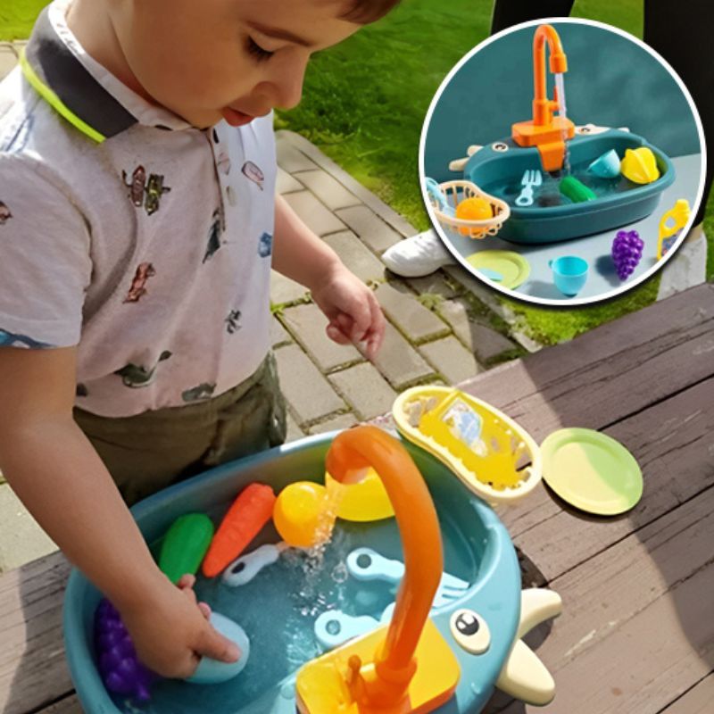 Jeu d'imitation réaliste et éducatif - Mini-Évier pour enfants