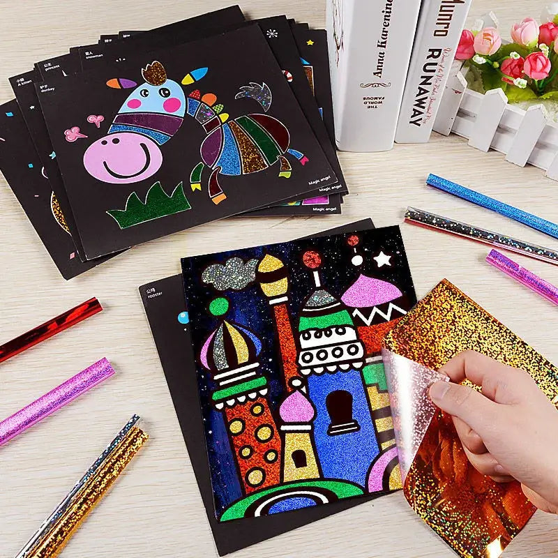 Glitter sticker educational game