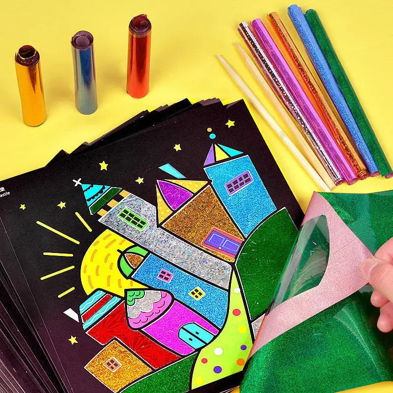 Glitter sticker educational game