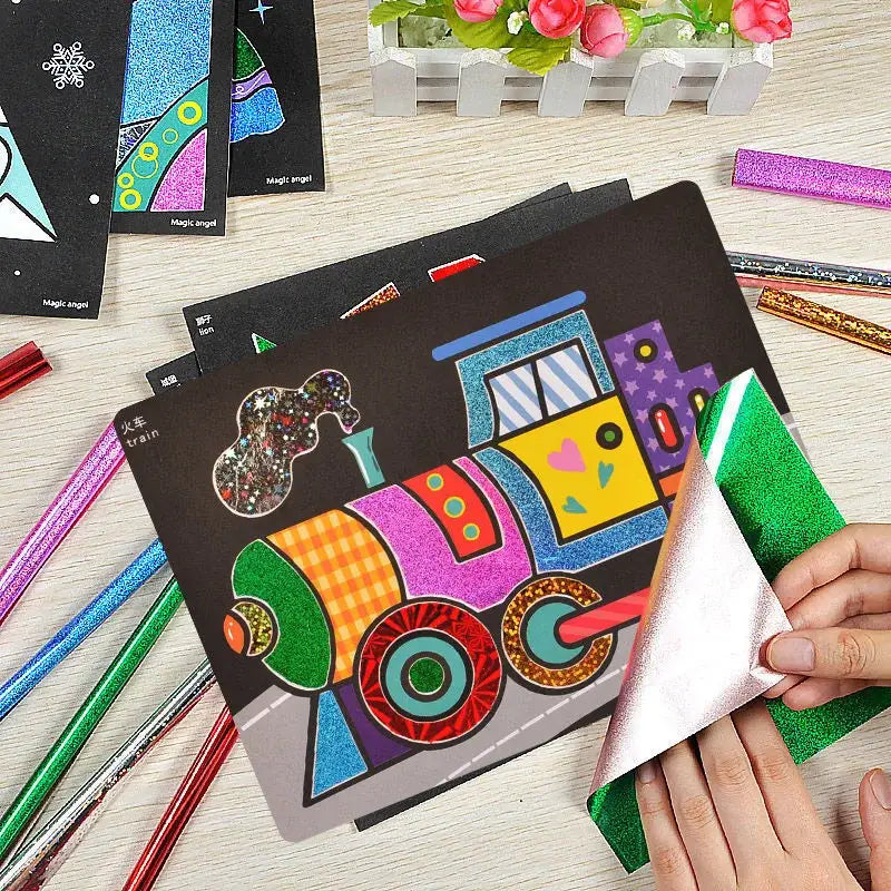Glitter sticker educational game