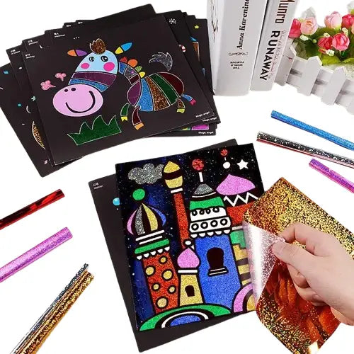 Glitter sticker educational game