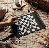 Jeu d’échecs et dames de voyage - tapis en velours premium