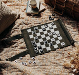 Jeu d’échecs et dames de voyage - tapis en velours premium