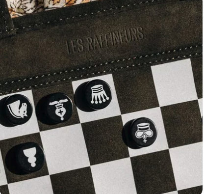 Jeu d’échecs et dames de voyage - tapis en velours premium
