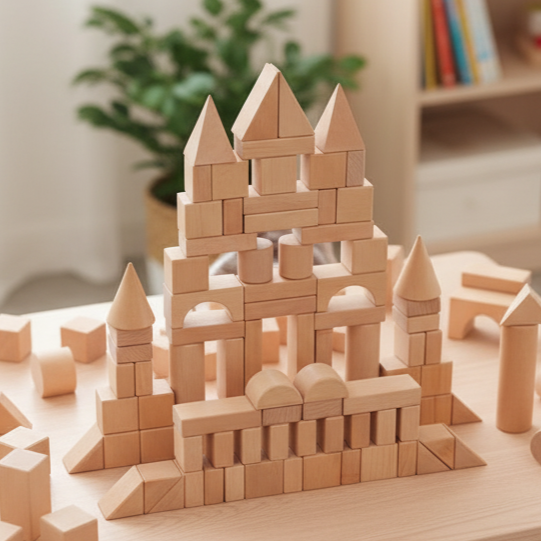 Gioco di costruzioni in legno naturale | WoodiFun