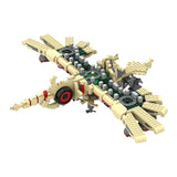Modèle lego technic beige et gris de dragon mécanique avec accents rouges pour lego zelda tears of the kingdom