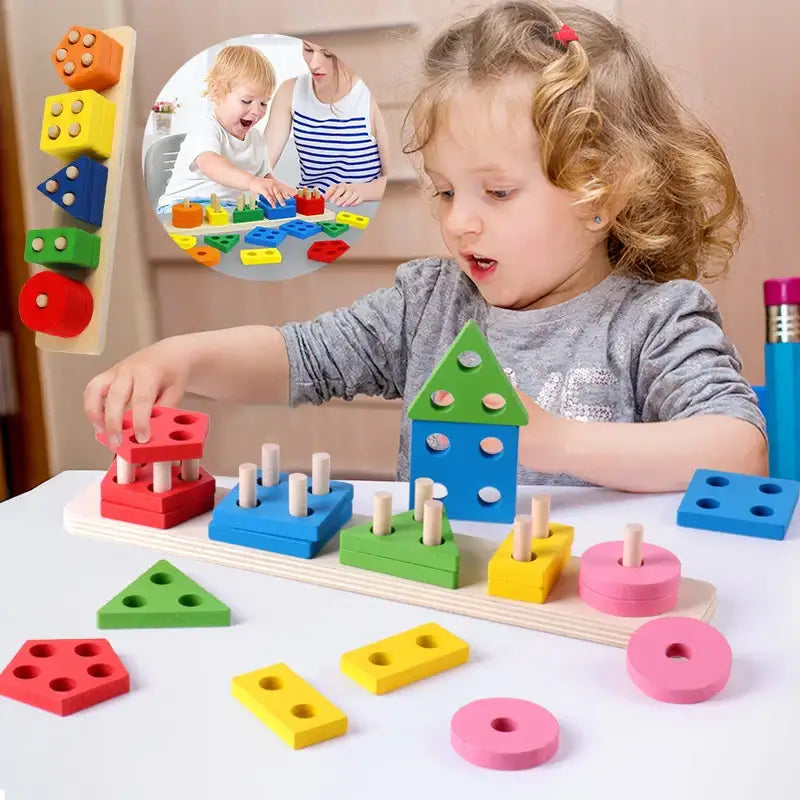Montessori Wooden Geometric Shape Educational Games