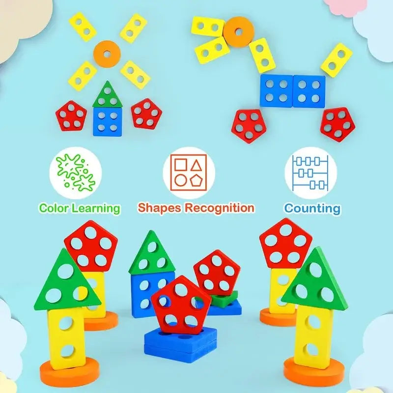 Montessori Wooden Geometric Shape Educational Games