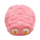 Jouet anti-stress enfant cerveau jouet en forme de cerveau rose avec yeux cartoon en mousse souple