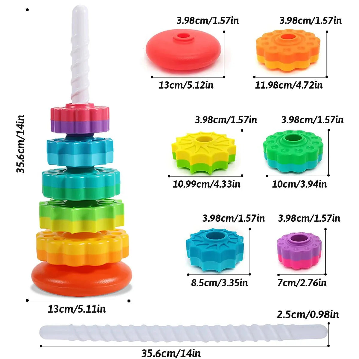 Rotating Stacking Toy | Montessori Rainbow Tower ™