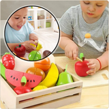Jouet en bois pour cuisine | BoisMiam™ Panier de fruits à découper