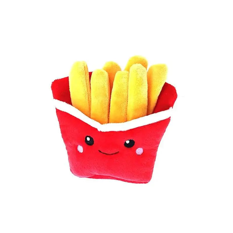 Jouet en peluche pour animaux de compagnie en legendog matériau nylon taille déguisement carnaval forme frite rouge avec visage souriant jaune