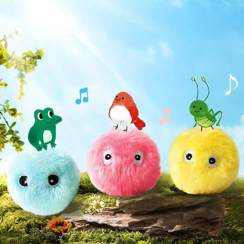 Interactive cat toy Musical plush ball