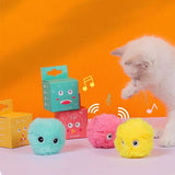 Interactive cat toy Musical plush ball