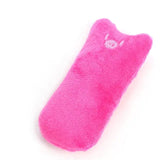 Jouet peluche à mordre rose en forme de chat avec visage brodé pour chats matériau doux et jouets à mâcher