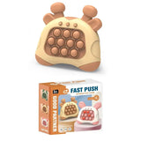 Jouet pop it machine portable giraffe beige et tan en silicone avec bulle pushable pour defoulement sensoriel