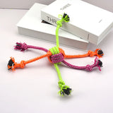 Jouet pour chien corde à mâcher ultra résistante en corde colorée nouée avec verts, orange et magenta