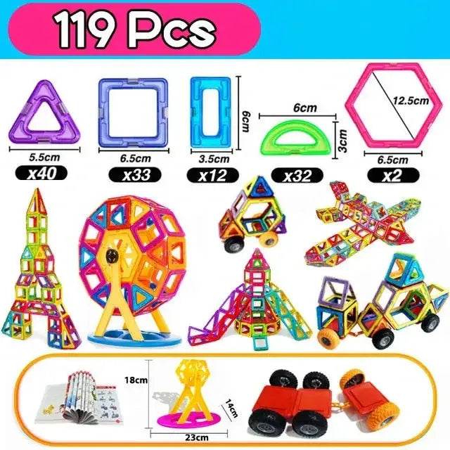 Jeu de jouets magnétiques colorés pour enfants avec formes géométriques pour une expérience ludique et déguisement carnaval