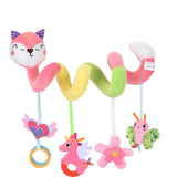 Jouet pour siège auto bébé mobile pastel avec tête de renard rose et détails soignés univers félin enchanteur