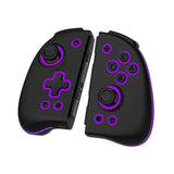Grips noirs pour joy-cons nintendo switch avec éclairage led violet autour du stick analogique pour nintendo switch zelda