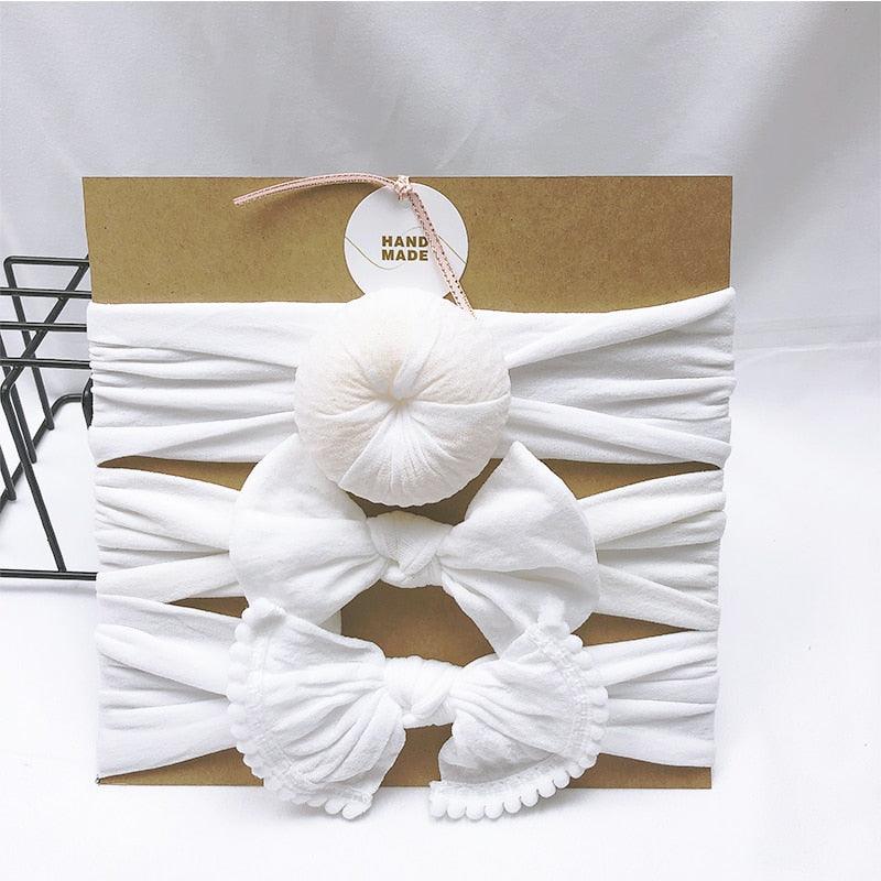 Bandeau fille blanc avec plusieurs formes (lot de 3)
