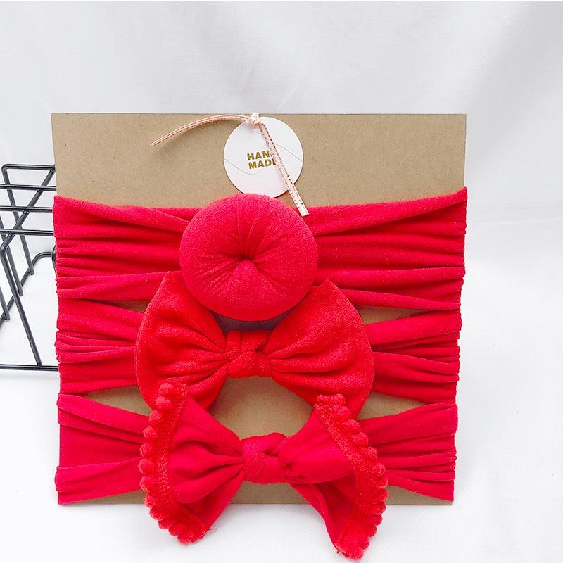Fascia per bambina rossa in 3 diverse forme (set da 3)