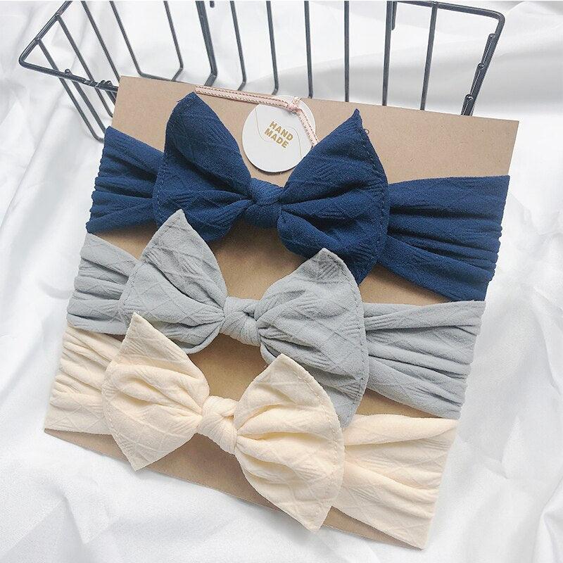 Bandeau fille beige gris bleu (lot de 3)
