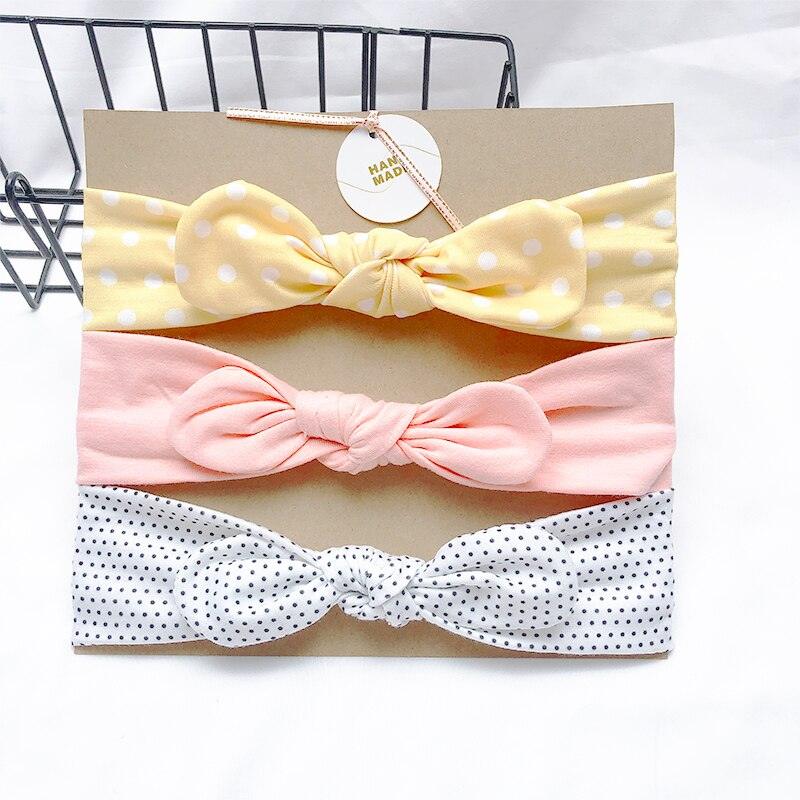 Bandeau fille plusieurs couleur avec motifs à pois (lot de 3)