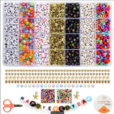 Kit de fabrication de bracelets 2600 pcs avec perles alphabet colorées en plastique pour bracelets géant et déguisement carnaval