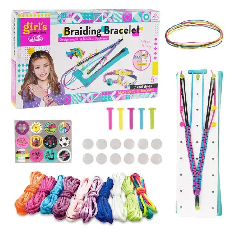 Kit fabrication bracelets fille avec kit coloré de fabrication bracelets contenant cordons, perles et autocollants décoratifs