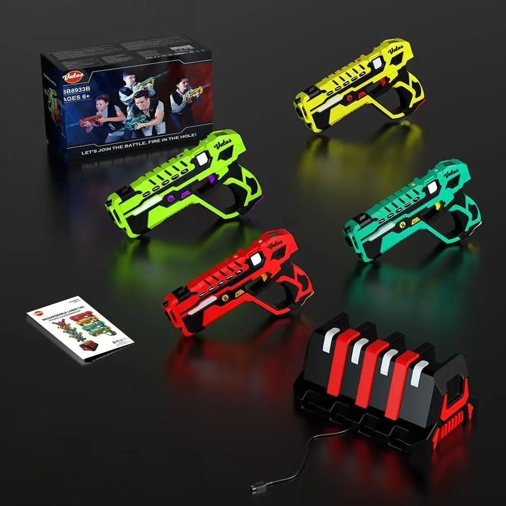 Kit pistolet laser vortex j38933b en néon jaune vert rouge et bleu avec récepteurs infrarouges et modes d’armes