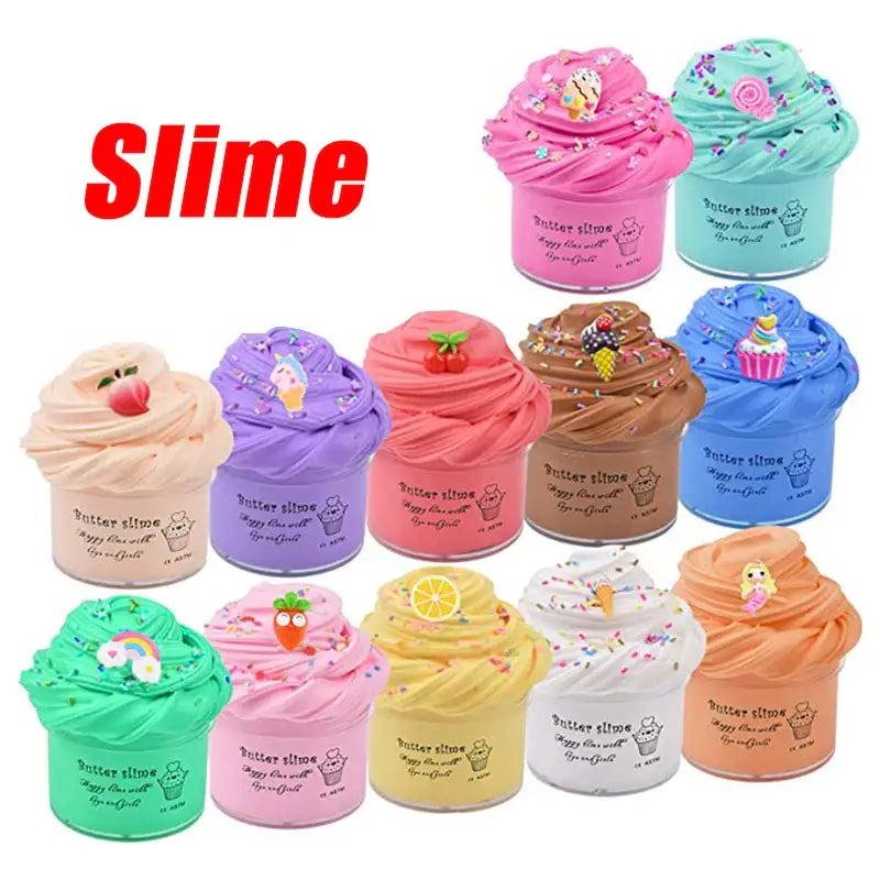 Kids Fluffy Slime Kit 10 Pieces