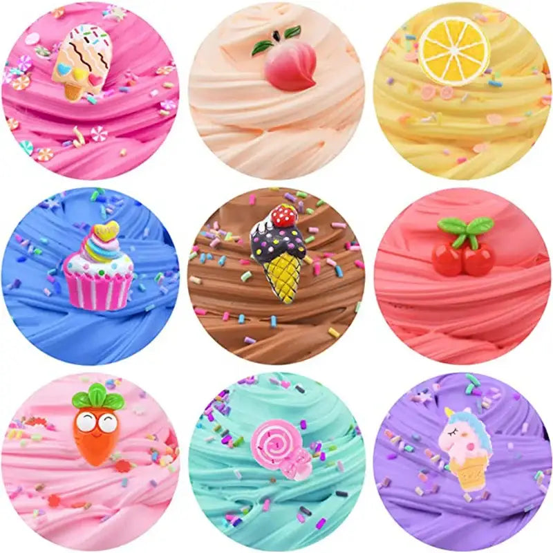 Kids Fluffy Slime Kit 10 Pieces