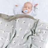 Baby Knitted Bunny Snuggle Blanket (100% Cotton)