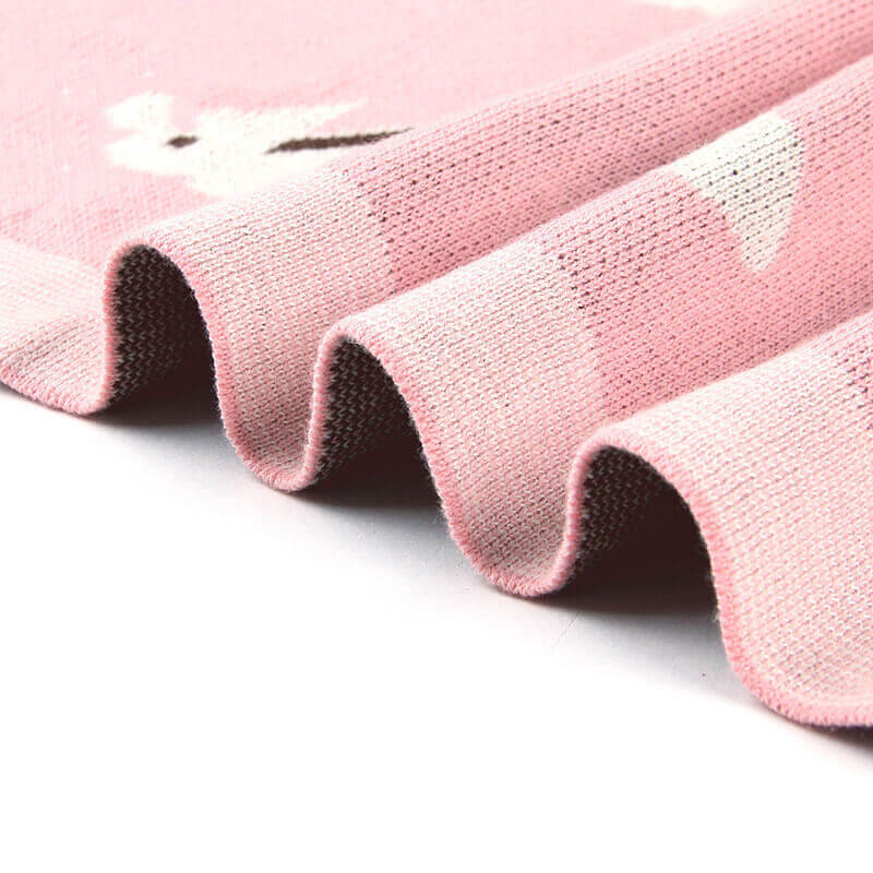 Baby Knitted Bunny Snuggle Blanket (100% Cotton)