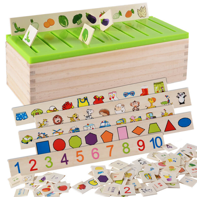 Montessori Boîte de Tri par Catégories (8 Thèmes de Connaissance)