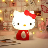 Lampe 3d hello kitty 27cm lumineuse rouge et blanche avec nœud à pois pour un monde féérique