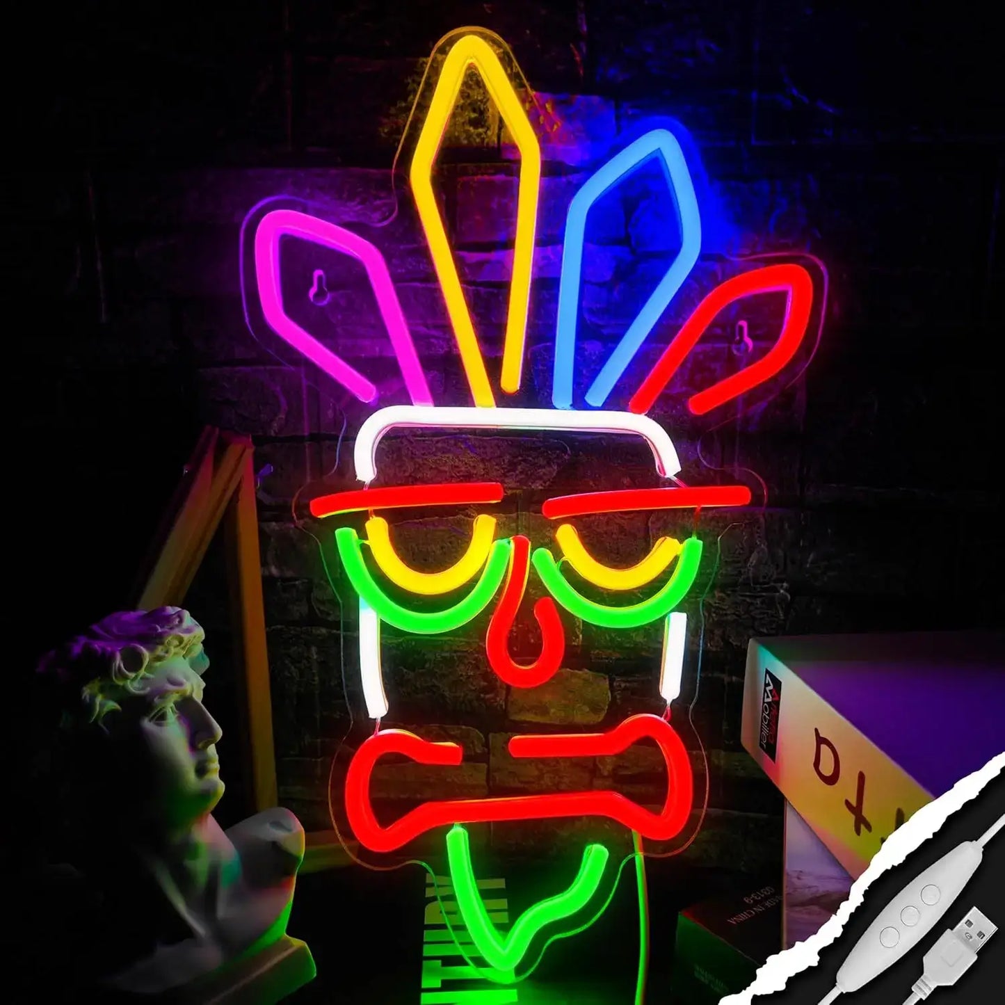 Aku Aku Crash Bandicoot Neon Lamp